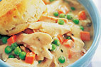 Skillet Chicken Pot Pie with Biscuit Topping