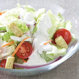 Leafy Salad with Blue Cheese Dressing