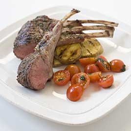 Grilled Rack of Lamb on a Charcoal Grill
