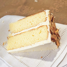 Classic White Layer Cake with Raspberry Almond Filling