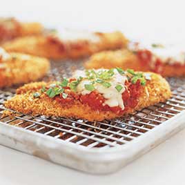 Lighter Chicken Parmesan with Simple Tomato Sauce