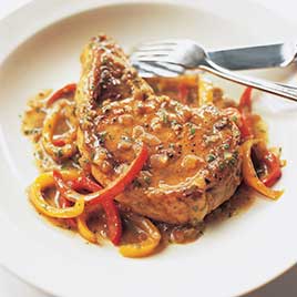 Pork Chops with Balsamic Vinegar and Sweet Peppers