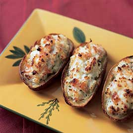 Twice-Baked Potatoes with Cheddar Cheese and Scallions