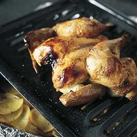Crisp-Skin High-Roast Butterflied Chicken with Potatoes
