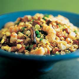 Fried Rice with Shrimp, Pork, and Shiitakes