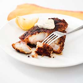 Charcoal-Grilled Blackened Red Snapper