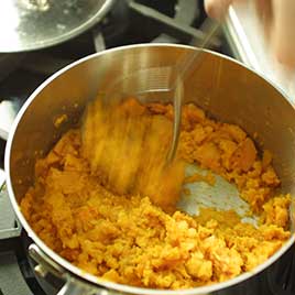 Mashed Sweet Potatoes and Cranberry Sauce