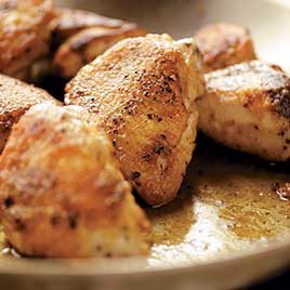 Pan-Roasted Chicken with Shallot and Vermouth Sauce