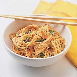 Sesame Noodles with Shredded Chicken