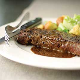 Steak au Poivre with Brandied Cream Sauce