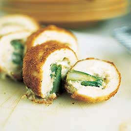 Ultimate Stuffed Chicken Breasts with Broiled Asparagus and Smoked Mozzarella Filling